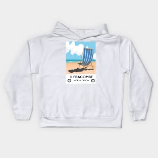 Ilfracombe North Devon travel poster Kids Hoodie